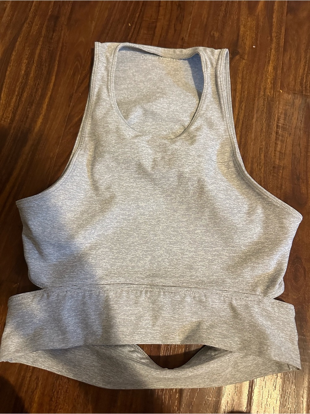 Outdoor Voices Heather Gray Cropped Tank Top